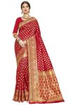 Glory Sarees Women’s Woven Pure Soft Kanjivaram Silk Saree Banarasi Style With Blouse Piece for Wedding (kara115red_Red)