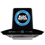 Crompton QuietPro Plus BLDC 1600m3/hr 60cm Curved Chimney| Filterless Intelligent Autoclean| Smart On| Touch+ Motion Sensor Control| 10Yrs Motor & 2Yrs Overall Warranty (CHD-QPPC60FLE-IND)