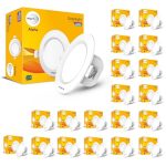wipro Alpha 10W Round Downlight Junction Box | Cool Day White (6500K) | Glare-Free Design |Recessed Down Light For False Ceiling | Cutout 3 Inch | Pack Of 20-Polycarbonate