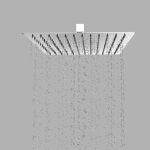 BonKaso Square Slim Rain Shower Head 6 Inch – Stainless Steel, Chrome Finish, Wall Mounted, Long-Lasting, Rust-Free, Corrosion Resistant, Relaxing Spa-Like Bath Experience | Deluge