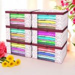 Kuber Industries (Pack of 6) Saree Covers | Foldable Storage Bag for Almirah & Wardrobe | Non-Woven Saree Bags (9 Inch) Clothes Bag for Women (Carry Printed) Sari Cover Bags | Maroon