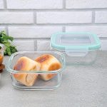 La Opala Cook Serve Store 100% Borosilicate Glass Storage Container | Clip N Store with Air-Tight Snap Lid | Square 800 ml | Microwave & Oven Proof | Dishwasher & Freezer Proof | Transparent