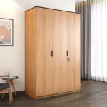 Nilkamal Milford Neo 3 Door Wooden Wardrobe Without Mirror for Bedroom | Almirah with 1 Hanging Rod, 1 Lockable Drawer & 8 Shelves | Clothes Cupboard | Engineered Wood | Urban Teak