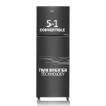 Haier 240L 3 Star Frost Free Top Mount Double Door Refrigerator|5 In 1 Convertible Modes|Twin Inverter|200% Faster Ice Making in 49 Minutes (HEF-253GB-P, GE Black)