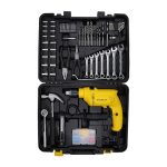 STANLEY SDH600KM-IN 600W 13mm Drill Machine with Mechanical Toolkit for Home, DIY & Professional Use (120-Pieces) – Includes Hammer Drill, Hammer & Measurement Tape, 1 Year Warranty, YELLOW & BLACK
