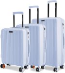 NASHER MILES Pondicherry Hardside Polypropylene Lavender Trolley (55, 65 & 75 cm) Cabin & Check-in Set 8 Wheels – 28 inch