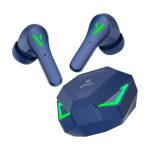 pTron Bassbuds Rogue W/ 40Ms Low-Latency Gaming,Clear Calls,50Hrs Playtime,Pristine Sound,V5.3 Bluetooth in Ear Headphones,Snug-Fit,RGB Lights,Touch Control,Voice Assist,IPX5 Water Resistant(Blue)