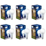 PHILIPS B22 Base 12-Watt LED Bulb (Crystal White, Pack of 6)