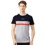 The Indian Garage Co Men Polycotton Slim Fit Graphic Print Round Neck Tshirt, Multicolor Small