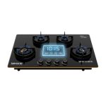 Beyond Appliances Altair 4 Burner Smart Glass Hobtop Gas Stove | Auto Ignition | Digital Timer | Flame Failure Device | Jumbo Burner | Toughened Glass | LPG & PNG Compatible