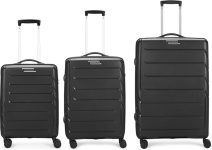 ARISTOCRAT CHROMA 8W(N) STR. CB+MD+LG 360 BLACK Cabin & Check-in Set 8 Wheels – 30 Inch