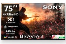 Sony BRAVIA 3 Series 189 cm (75 inches) 4K Ultra HD AI Smart LED Google TV K-75S30B (Black)-2 Years Warranty for Limited Period