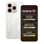 realme 15T 5G Smartphone 12+256GB Flowing Silver,6.67inch Screen, 120Hz Display,7000mAh Battery,60W Fast Charge,Front & Rear Dual 50MP Cameras, Dimensity 6400 Max 5G Chipset,IP69