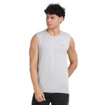 Pepe Jeans Innerwear Men’s Cotton Solid Regular Fit Vest (ATV02_Grey Melange, Large