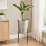 CASADECOR Multi-Utility Metal Planter Living Room Balcony Office Desk Decoration Suitable for Home Indoor & Outdoor Gardening Plants