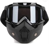 Steelbird Air 100% Goggle Face Mask Anti Scratch UV Protective Face Mask Motorbike Helmet(Black)