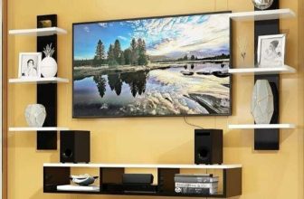 SMART SHOPPEE T.V Entertainment Unit Set Top Box Stand Wooden Wall Shelf(Number of Shelves – 4, Black, White)