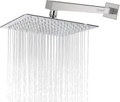 Prestige 6″x6″ Stainless Steel Ultra Slim Shower with 15inch Arm Shower Head