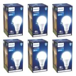 Philips 20-watt LED Bulb |AceBright High Wattage LED Bulb|Base: B22, Light Bulb for Home | Crystal White, Pack of 6