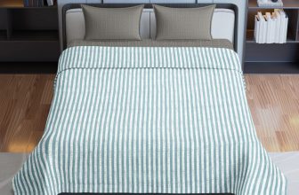 Flipkart Perfect Homes Striped Queen Comforter for  AC Room(Microfiber, Green)