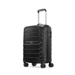 Aristocrat Liberty Cabin (Carry-On) Trolley Bag, 58Cm | Combination Lock | 8 Wheels | 5 Years International Warranty | Jet Black