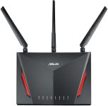 ASUS RT-AC86U Gaming Router 2.4 GHz, 5 GHz 3000 Mbps Wifi Speed Dual Band Internal & External Antenna Access Point Mode(Black)