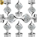 Ghazian Silver Curtain Knobs, Rod Rail Bracket Metal(Pack of 8)