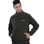 The Indian Garage Co Men Olive Slim Fit Solid Bomber Jacket