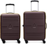 ARISTOCRAT Airstop Pro 2 (Small 55cm Medium 65cm) Suitcase Cabin & Check-in Set 4 Wheels – 25 Inch