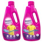 Amazon Brand – Presto! Colobleach 2L (1L x Pack of 2) | Detergent Add-On Liquid | Effective Stain Remover | Brightens Colored Clothes