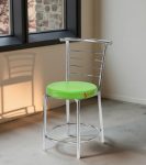 GOYALSON Comfortable Multipurpose Steel Dining/Restaurant/Cafe/Home/Office/Study Chair, with Leather Cushion seat and Steel Frame, Without arms Chair Holds up to 155 kg (1, Green, Standard)