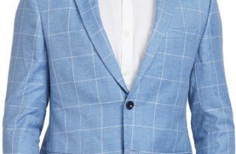 PARK AVENUE Checkered Mandarin Formal Men Blazer(Light Blue)