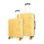 Safari Pentagon Neo 8 Wheels Set of 2 (Cabin + Medium) Trolley Bags Hard Case Polypropylene, 360 Degree Wheeling Luggage, Travel Bag, Suitcase for Travel, Trolley Bags for Travel, Ochre
