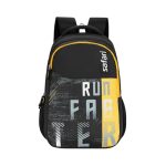 Safari Pulse 4 37L School Bag for Boys and Girls, Casual 3 Compartment School Backpack, Printed Backpack Bag with Organizer & file Holder, Travel Bag for Men and Women, Color- Black