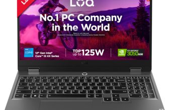 Lenovo LOQ Essential Intel Core i5 12th Gen 12450HX – (16 GB/512 GB SSD/Windows 11 Home/4 GB Graphics/NVIDIA GeForce RTX 3050A) 15IAX9E Gaming Laptop(15.6 Inch, Luna Grey, 1.77 kg, With MS Office)