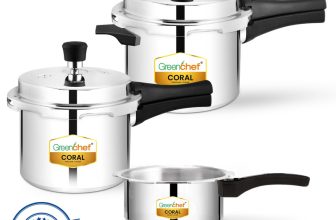 Greenchef Coral Combo 5 L, 3 L, 2 L Outer Lid Pressure Cooker(Aluminium)