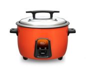 Pigeon by Stovekraft Joy Rice Cooker with Single pot, 4.2 litres. (Orange) | Stainless Steel Lid | 1600 Watts | 1 Aluminium Cooking Pots | Measuring Cup| Spatula | Energy Efficient Cooking
