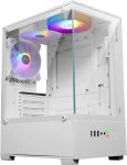 ZEBRONICS ROBUST Gaming Chassis, mATX/Mini ITX, Tempered Glass, 120mm LED 3 Fans Mid tower Cabinet with USB 2.0 and USB 3.0 Ports Compatible with Gaming Console(White)