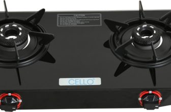 CELLO Hexa Manual Ignition Black Aluminium Alloy Burner Toughened Glass Manual Gas Stove(2 Burners)