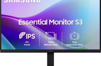 Samsung Essential Series S3 55.88 cm (22 inch) Full HD LED Backlit IPS Panel with Dual HDMI Ports (2EA), Super Slim Borderless Design, Eye Saver Mode, Wall Mountable, Flat Monitor, Game Mode Monitor (LS22F320GAWXXL)(Response Time: 5 ms, 120 Hz Refresh Rate)