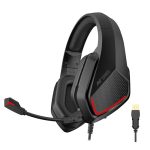 Ant Esports H590 7.1 Surround Sound Gaming Headset, USB Wired Over-Ear Headphones with 50mm Drivers, Noise Cancelling Mic, Red LED, Soft Earmuffs, for PC, PS5, Xbox, Laptop
