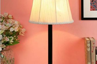 tu casa Off White Cotton Shade with Black Metal-Iron Base Table Lamp | Elegant Bedside & Desk Lamp for Bedroom, Living Room, Office, Home Décor & Gifting (Height : 22 Inch/No Blub Included)