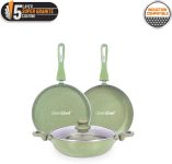 Greenchef Astor Induction Bottom Non-Stick Coated Cookware Set(Aluminium, 4 – Piece)