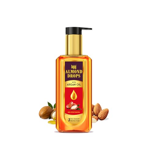 Bajaj Almond Drops Non Sticky Hair Oil With Almond and Argan Oil for 3 way Damage Protection 200ml