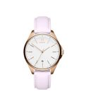 MVMT Coronada Qtz Basic Analog Calendar White Round Dial Women’s Watch, Rose Leather Material, Rose Band – 28000021-D