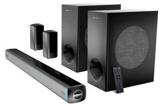 ZEBRONICS Juke bar 9550 pro 5.2 Soundbar (625 Watts), Dolby Audio, Dual Wireless Subwoofer & Wired Satellite, BT v5.3, HDMI ARC, Optical, Powerful Bass, RGB LED Lights, Wall Mountable, Silver