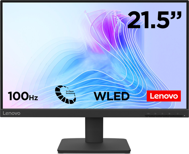 Lenovo L Series 55.88 cm (22 inch) Full HD IPS Panel with 99%sRGB, 1x HDMI 1.4, 1x VGA, Tilt, Ultraslim Monitor (L22-4e)(Response Time: 4 ms, 100 Hz Refresh Rate)