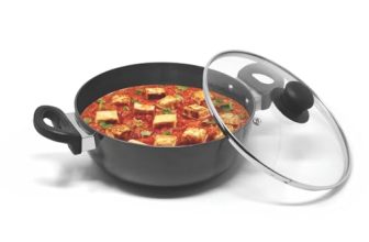 Signoraware Opulent Non Stick Kadhai 24cm | Non-Stick Coating Allows Oil Saving | Heat-Resistant Grip | Gas & Induction Compatible | Perfect for Deep Frying, Sauteing & Stir-Frying (3 LTR | Steel)