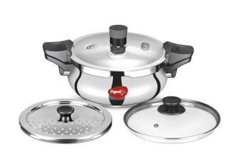 Pigeon All in One Super Cooker Stainless Steel 3 L Induction Bottom Pressure Cooker (Stainless Steel)