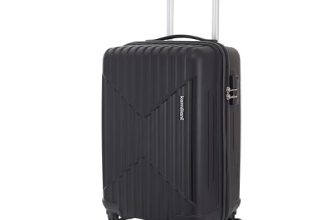 KAMILIANT by American Tourister Cabin Savvy 55 Cms Small (PP) Hard Sided 8 Wheels Spinner Luggage/Suitcase/Trolley Bag (Black) (Double Wheel)
